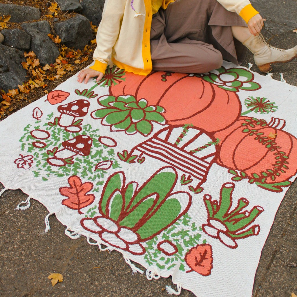 Harvest Fairy Garden Knitted Blanket!