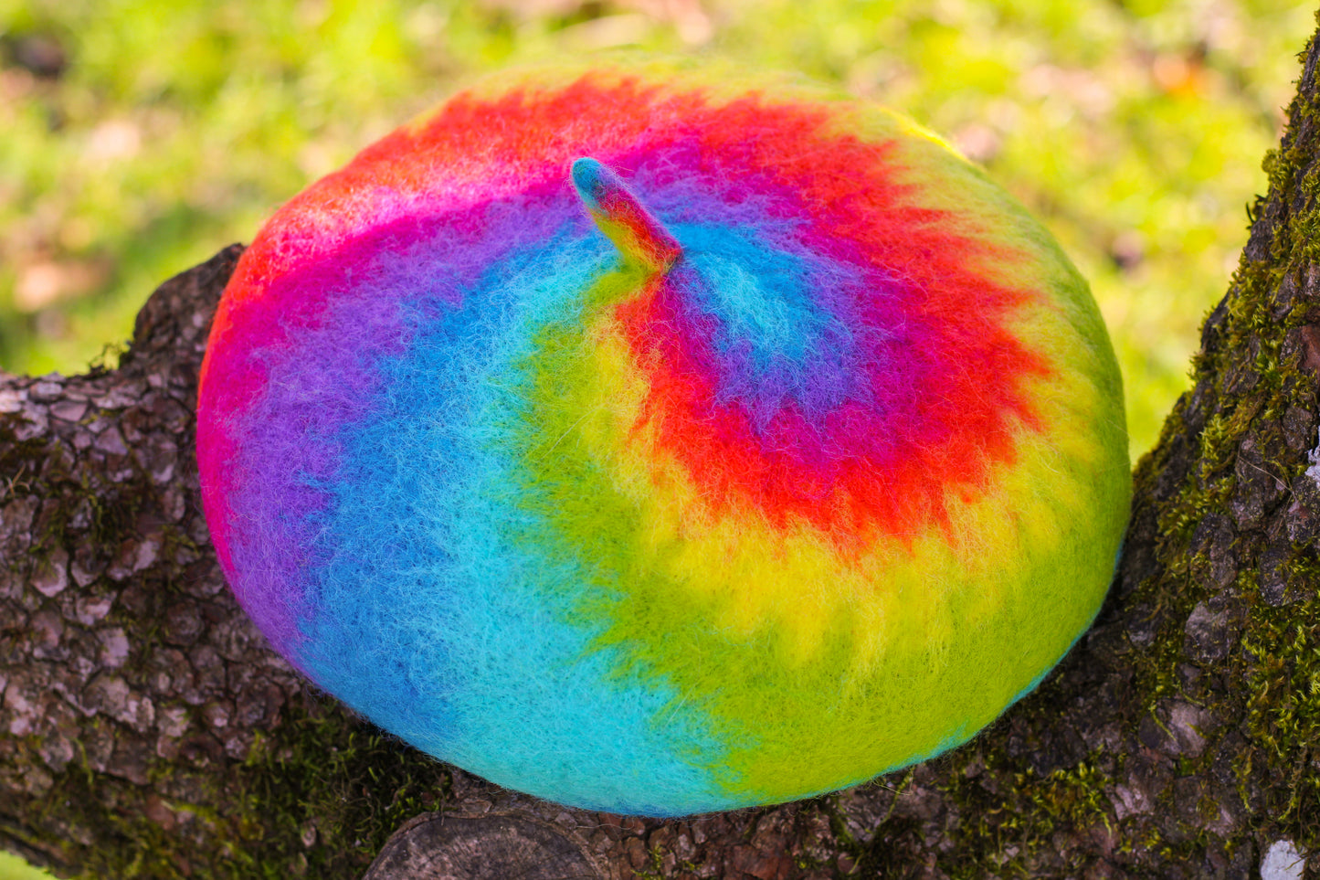 Rainbow Tie Dye Handmade Patchwork Beret! *MADE TO ORDER*