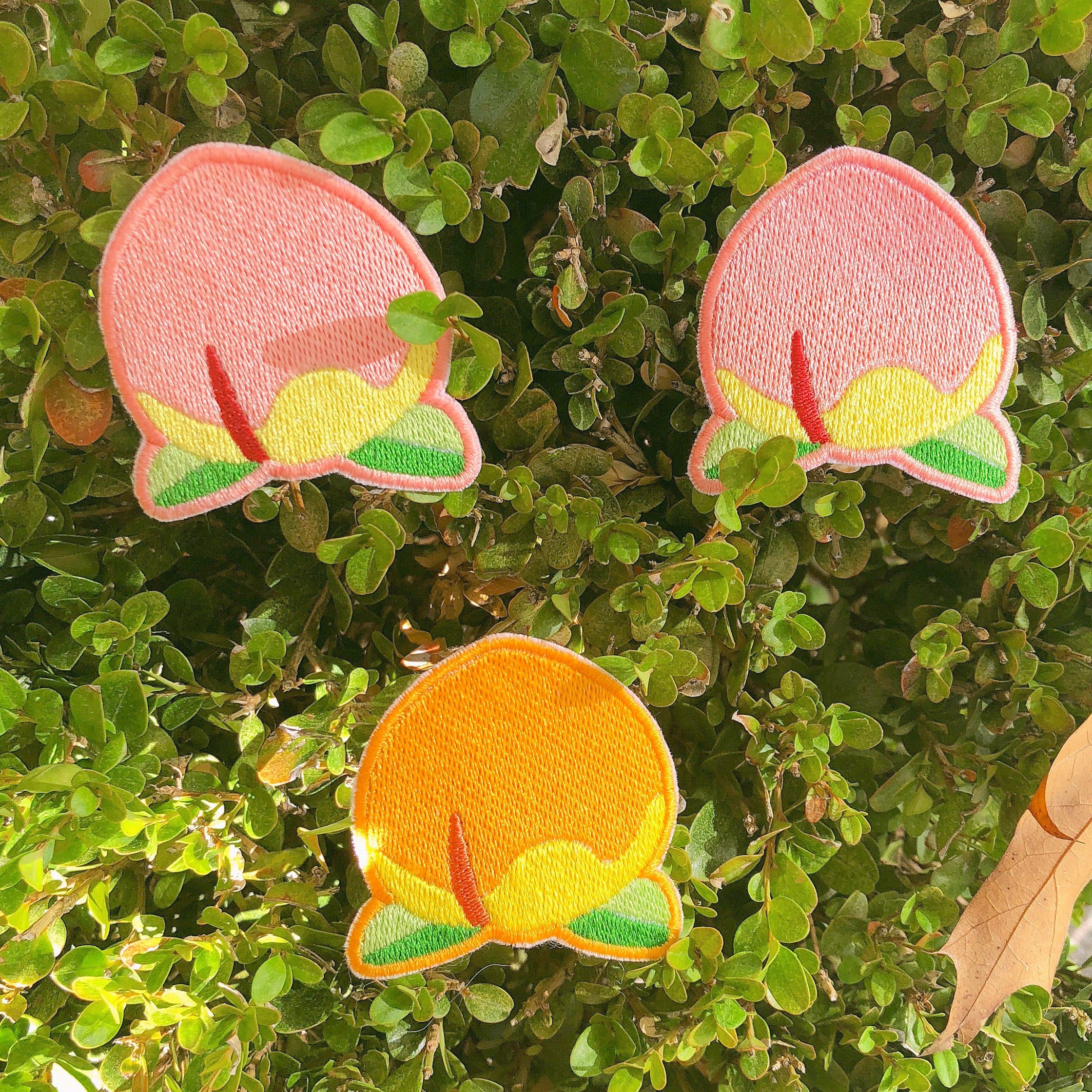 Peach Embroidered Patch!
