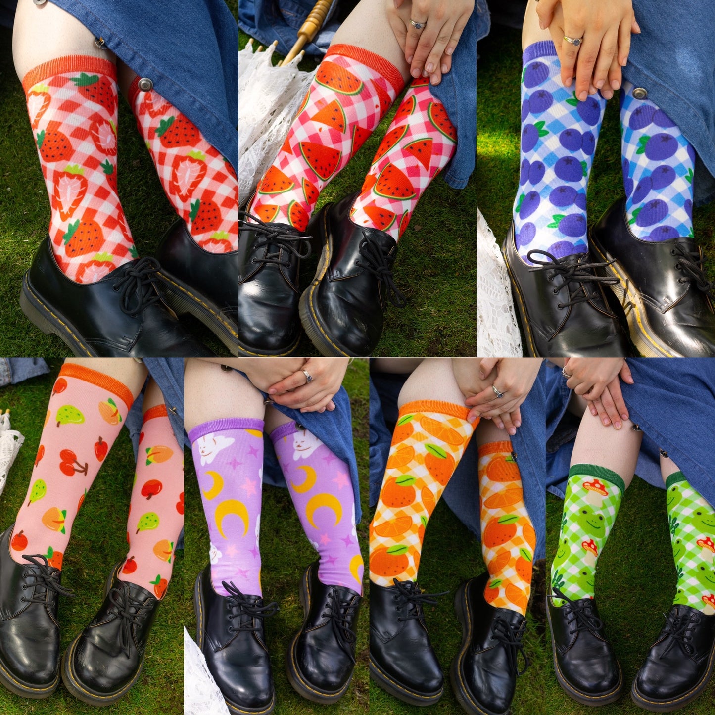 Cute and Colorful Printed Crew Socks!