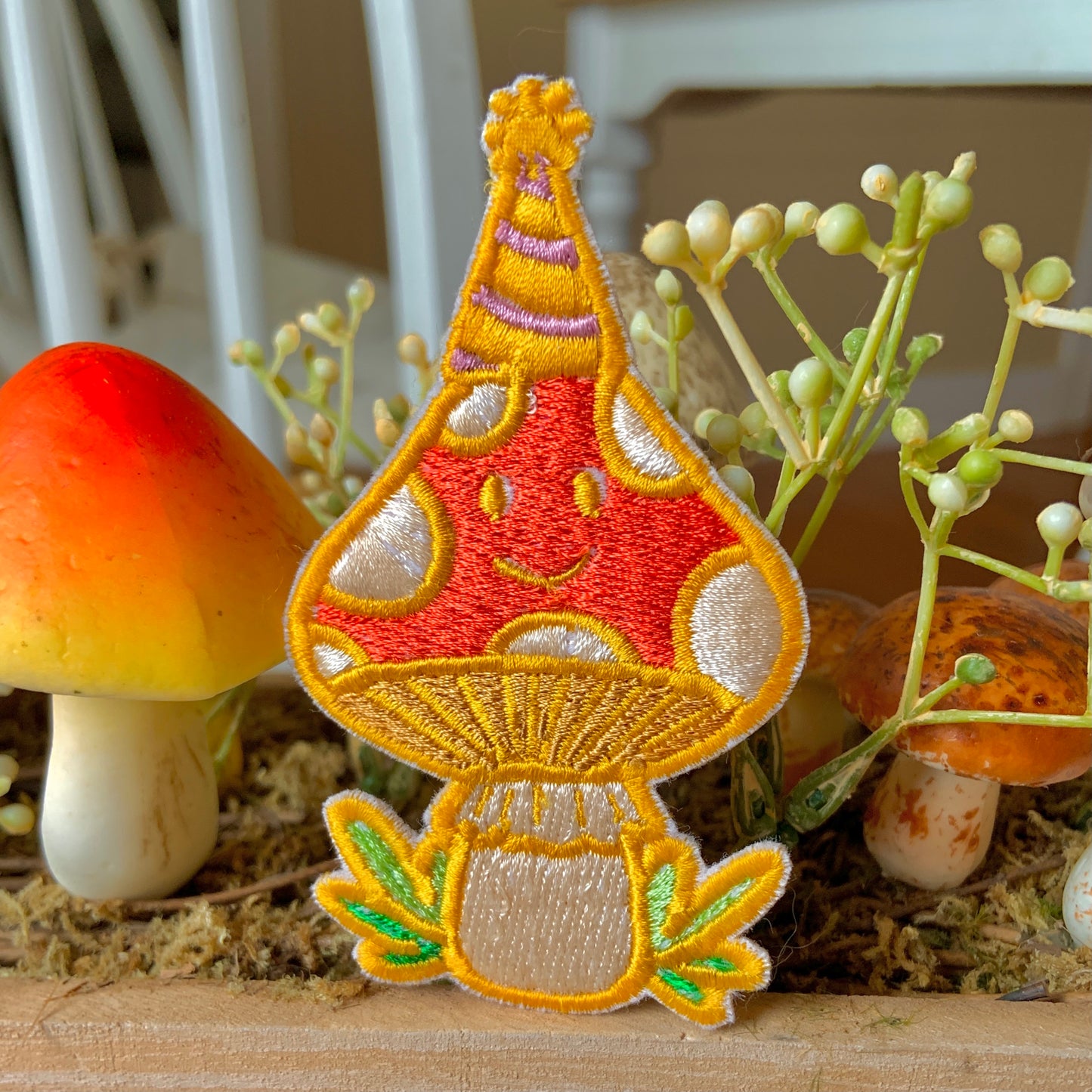 Party Mushroom Embroidered Patch!