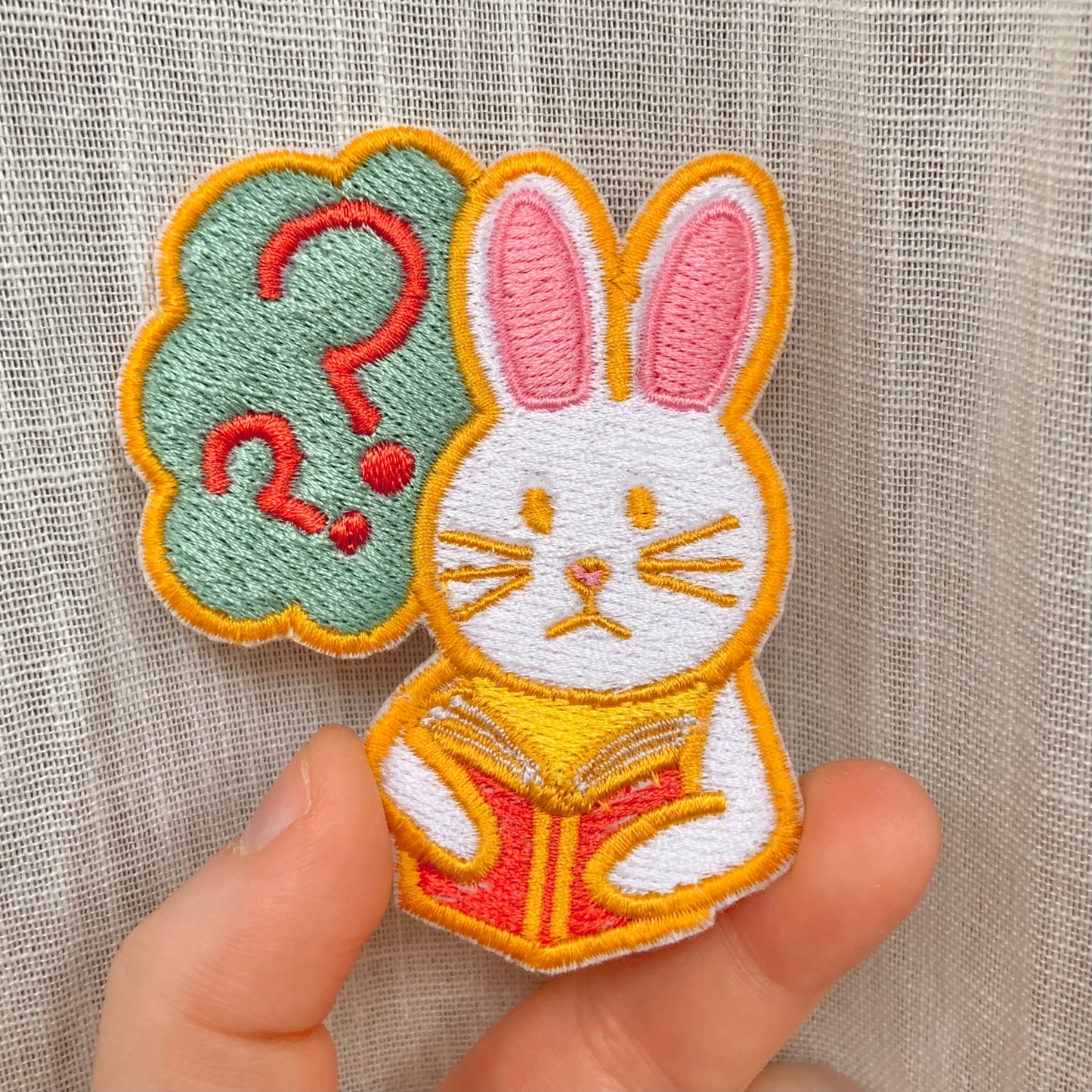 Reading Bunny Embroidered Patch!